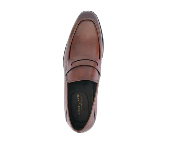 ASHER GREEN LEATHER PENNY LOAFER AG1295 - My Men's Shop