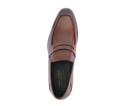 ASHER GREEN LEATHER PENNY LOAFER AG1295 - My Men's Shop