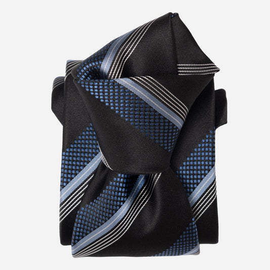 Corso - Silk Jacquard Tie - Black & Blue - My Men's Shop