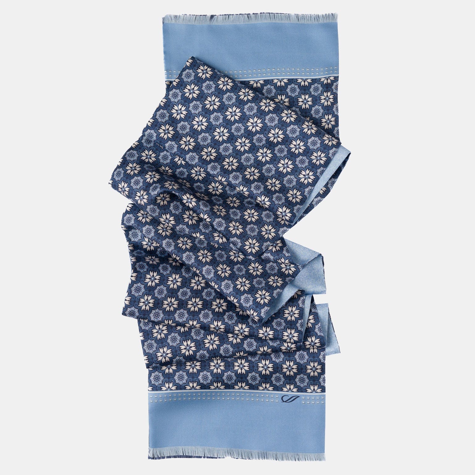 Appia - Reversible Silk Scarf - Blue - My Men's Shop