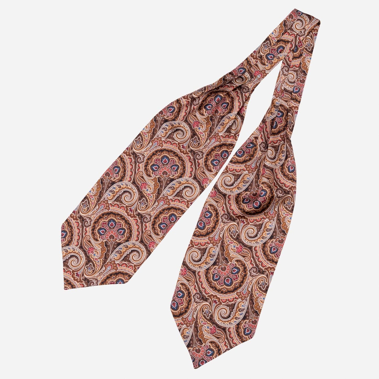Bugatti - Silk Ascot Cravat Tie - Mahogany