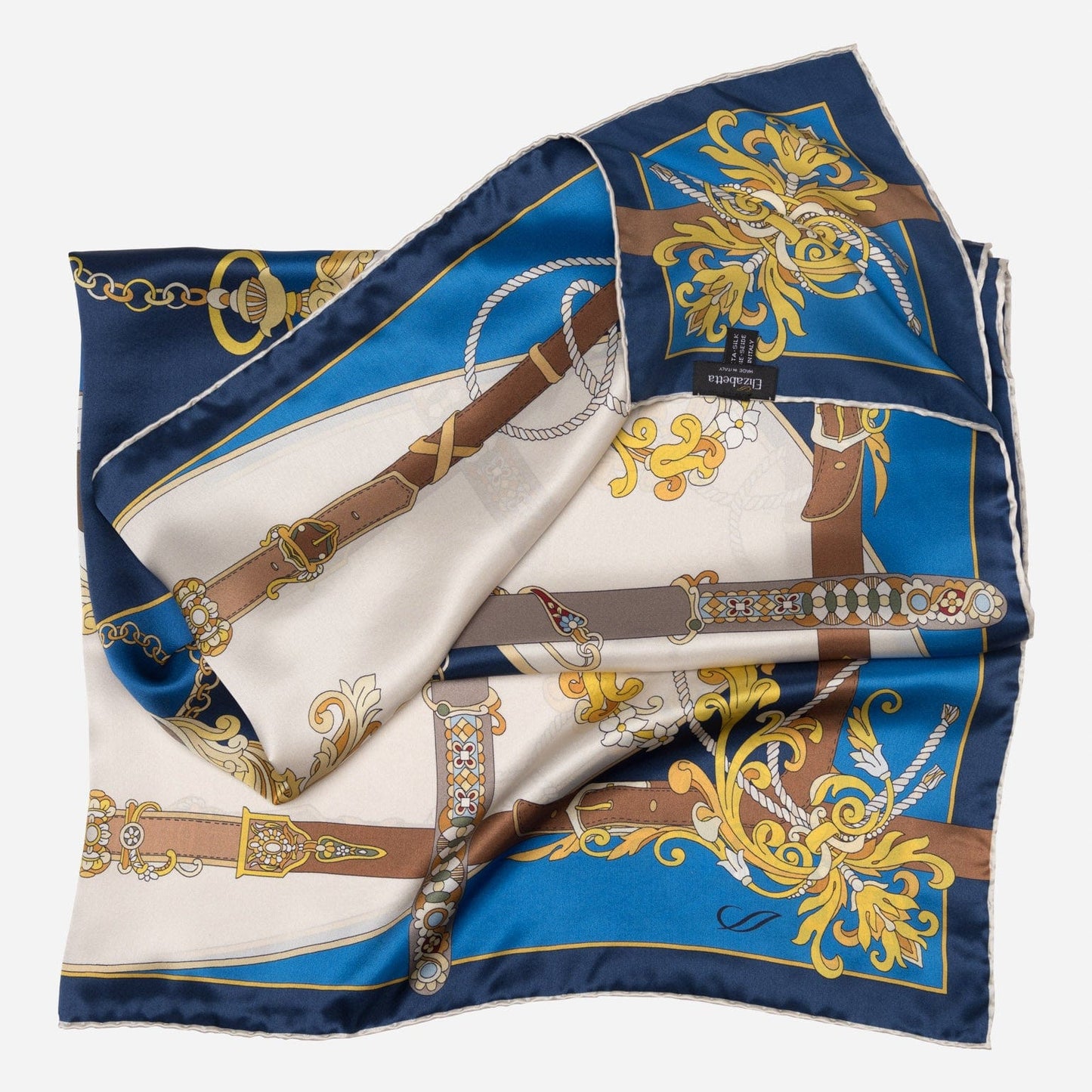 Moment in Time - Silk Foulard - Blue