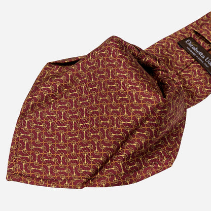 Palio - Printed Silk Tie - Burgundy
