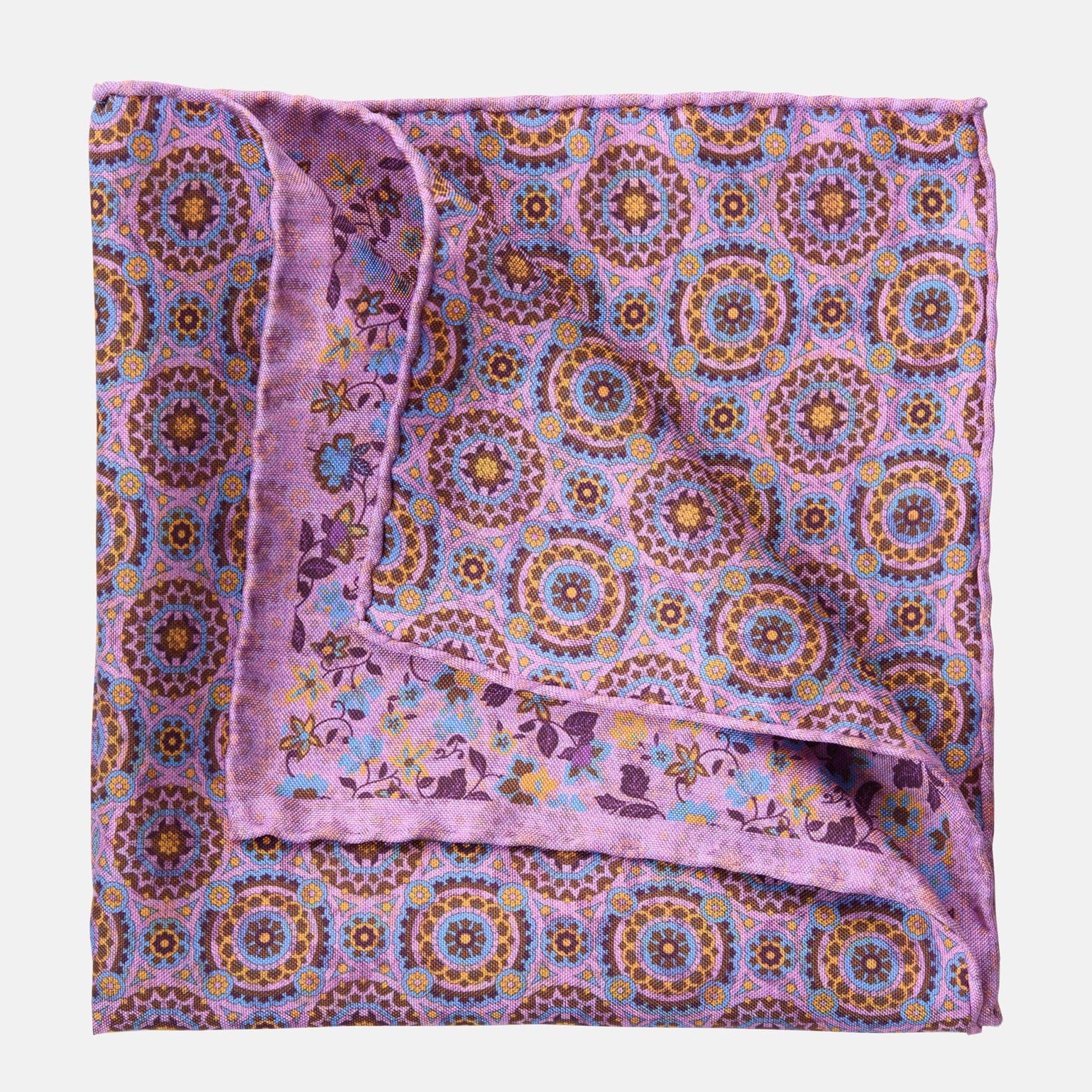 Rimini - Double Sided Silk Pocket Square - Pink - My Men's Shop
