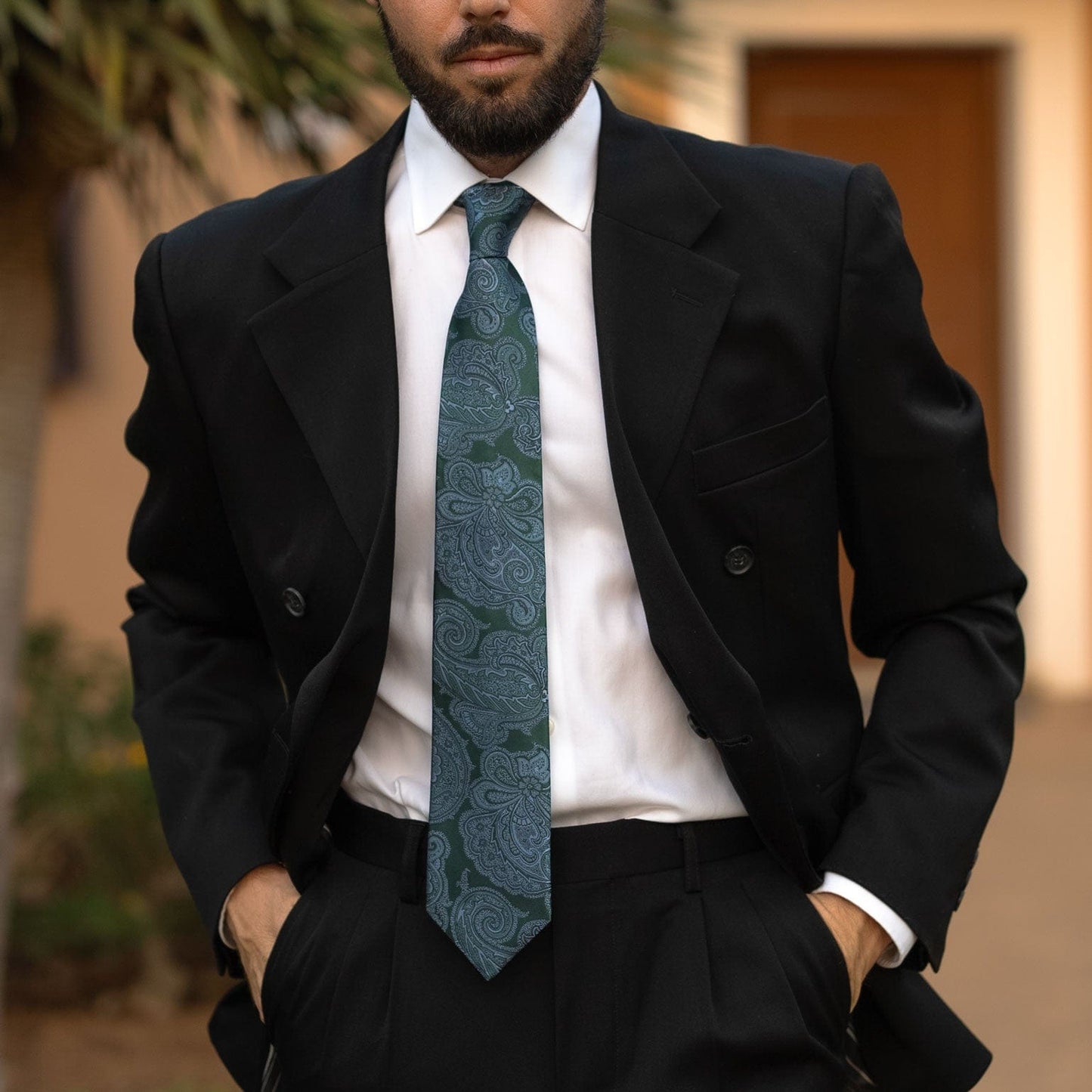 Cortina - Silk Jacquard Tie - Bottle Green - My Men's Shop