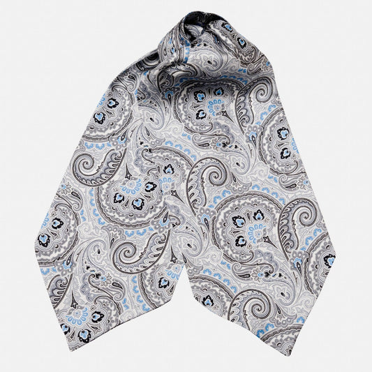 Bugatti - Silk Ascot Cravat Tie - Grey - My Men's Shop