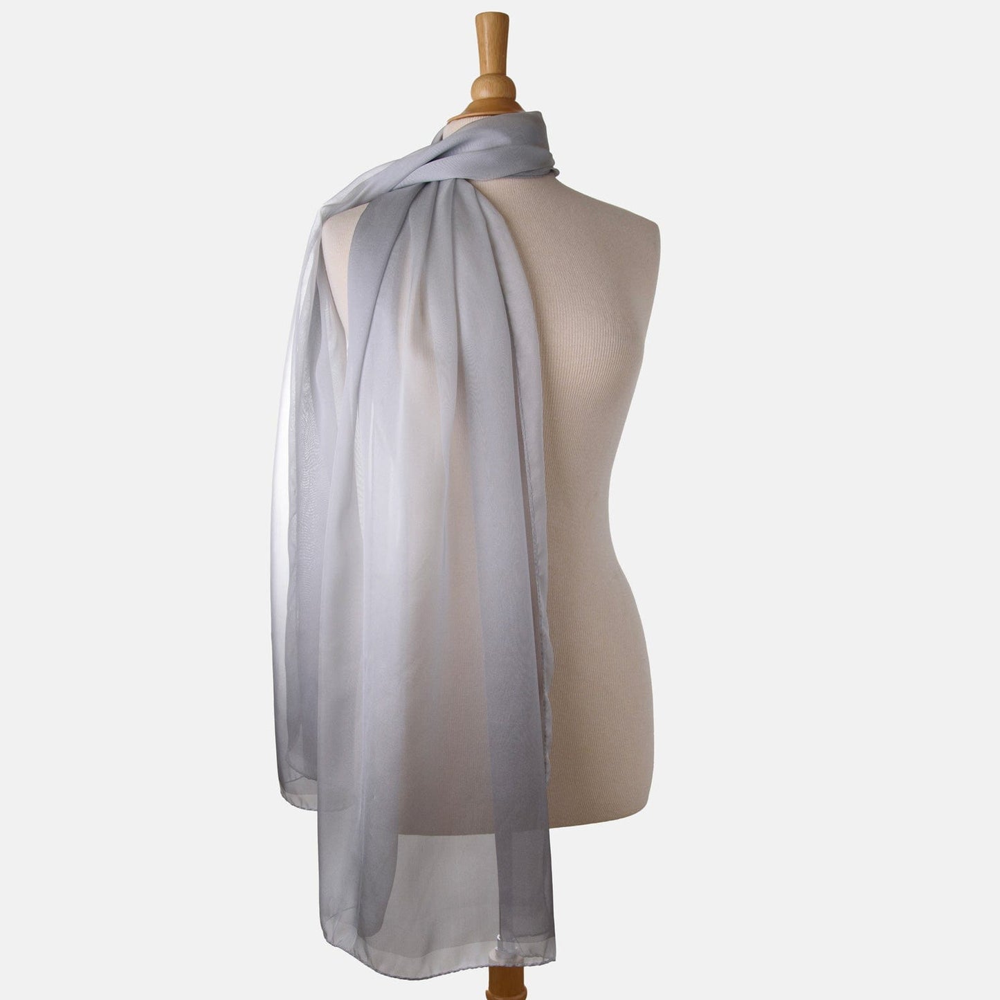 Sophia - Silk Scarf Shawl - Silver Pearl