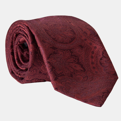Vienna - Silk Jacquard Tie - Burgundy - My Men's Shop