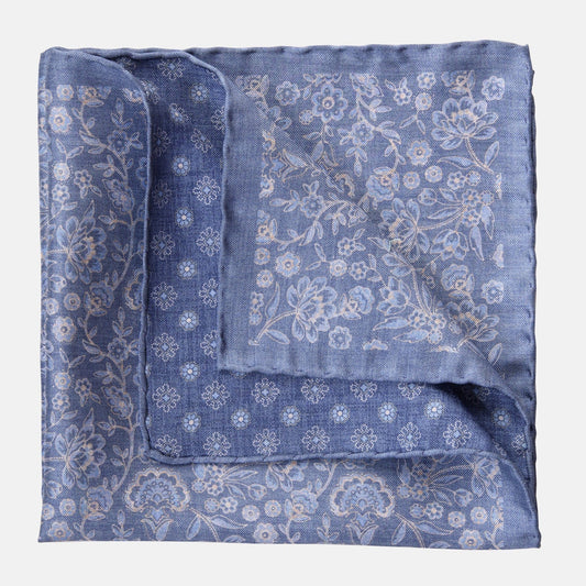 Pascal - Double Sided Silk Pocket Square - Blue - My Men's Shop