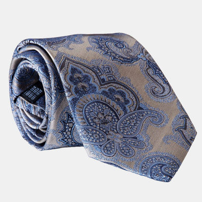 Cortina - Silk Jacquard Tie - Warm Pewter