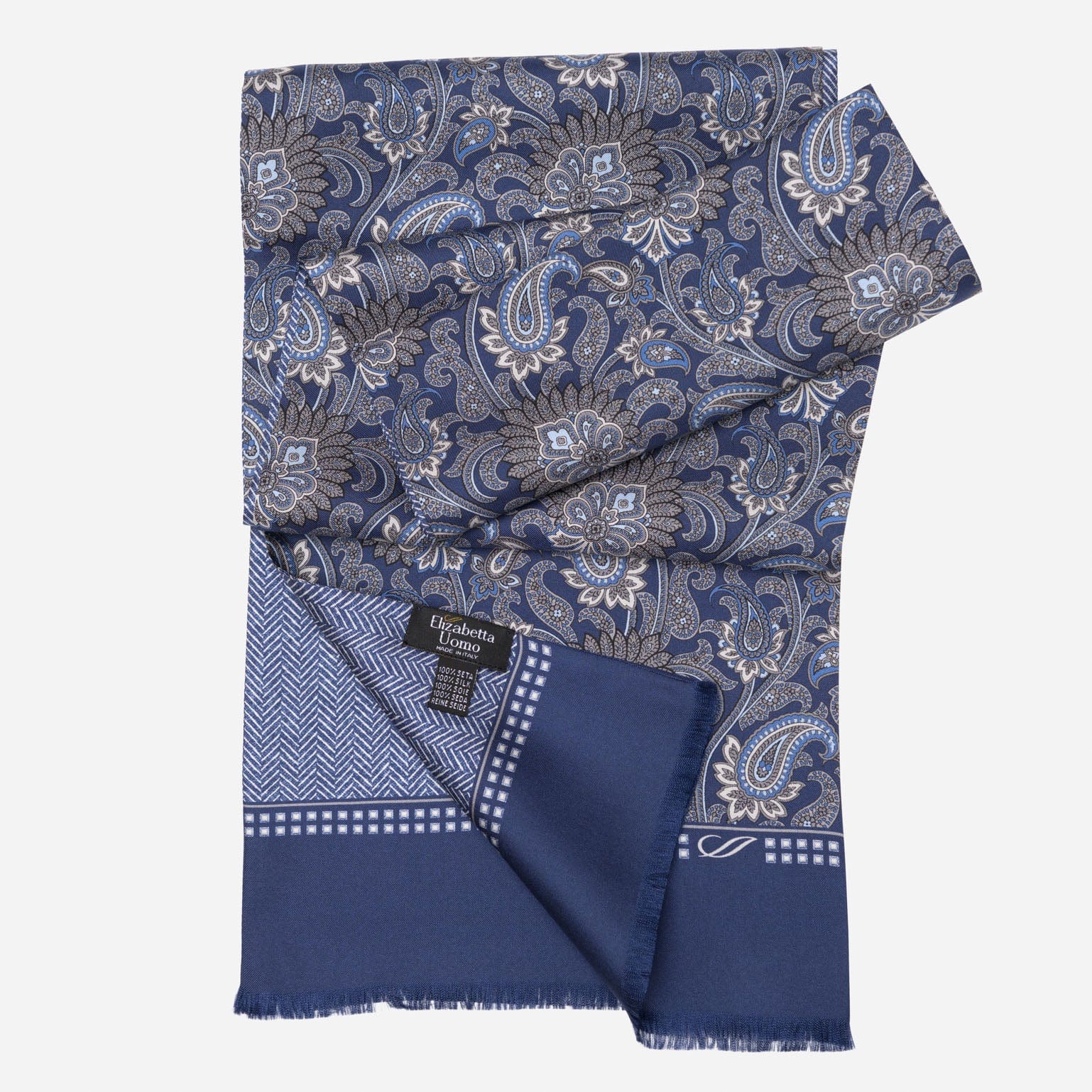 Pasquino - Reversible Silk Scarf - Navy - My Men's Shop