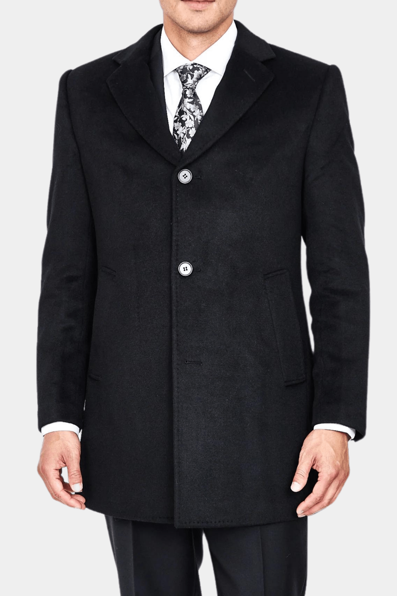 Luxury Overcoat Wool and Cashmere - Black - My Men's Shop