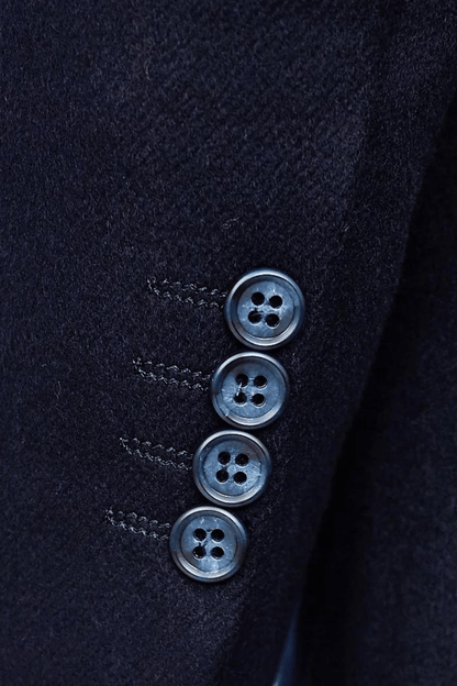 Luxury Overcoat Wool and Cashmere - Navy - My Men's Shop