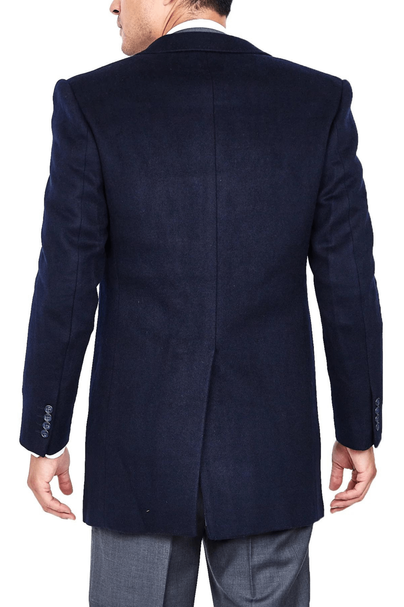 Luxury Overcoat Wool and Cashmere - Navy - My Men's Shop