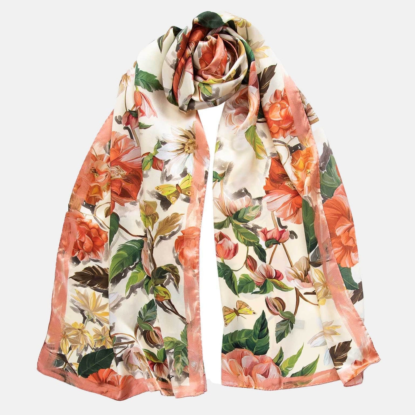 Rosa - Long Silk Scarf - Peach - My Men's Shop