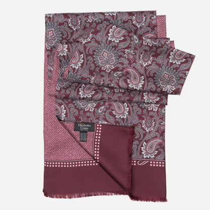 Pasquino - Reversible Silk Scarf - Wine - My Men's Shop