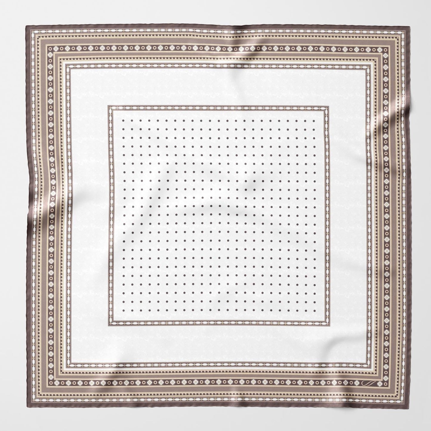 Verona - Silk Neckerchief - White & Sand - My Men's Shop