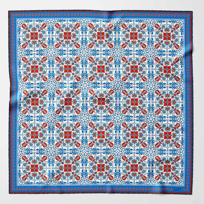 Nebbiolo - Silk Pocket Square - Blue and Red - My Men's Shop