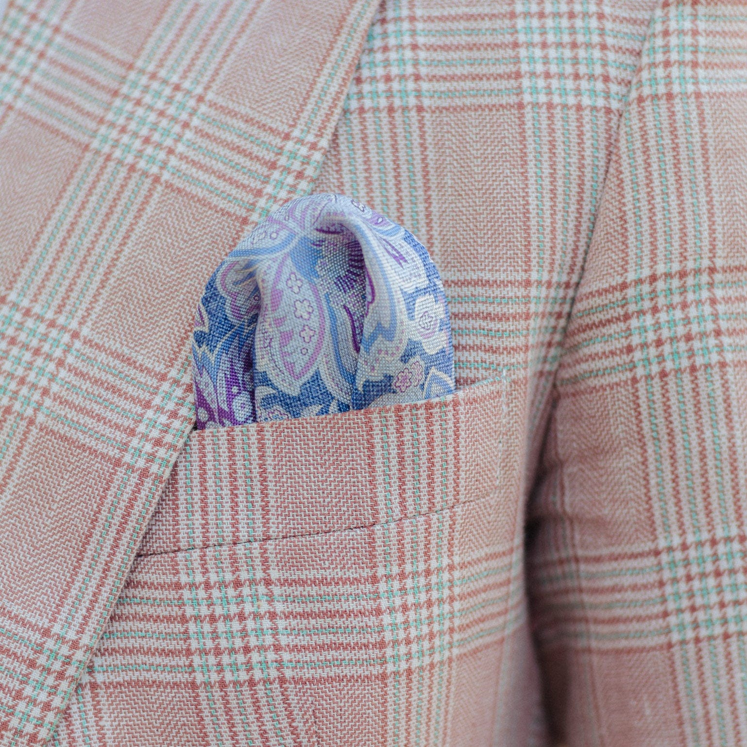 Assisi - Double Sided Silk Pocket Square - Lavender - My Men's Shop