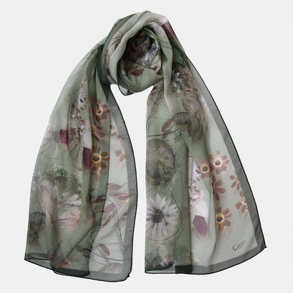 Botanica - Long Silk Scarf - Green - My Men's Shop