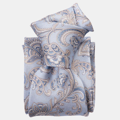Novara - Printed Silk Tie - Sky Blue - My Men's Shop