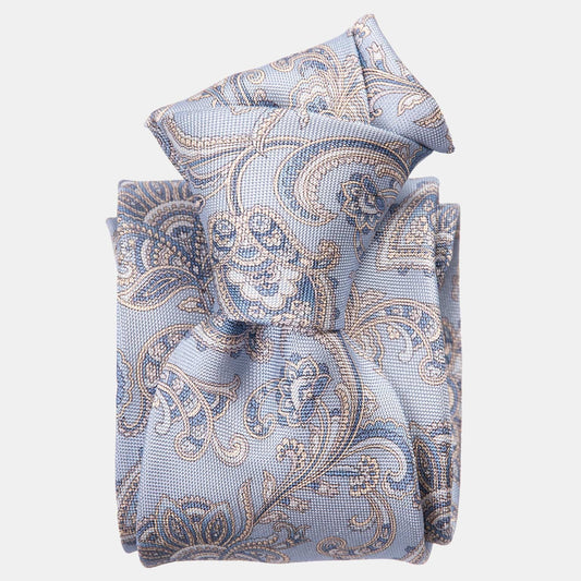 Novara - Printed Silk Tie - Sky Blue - My Men's Shop