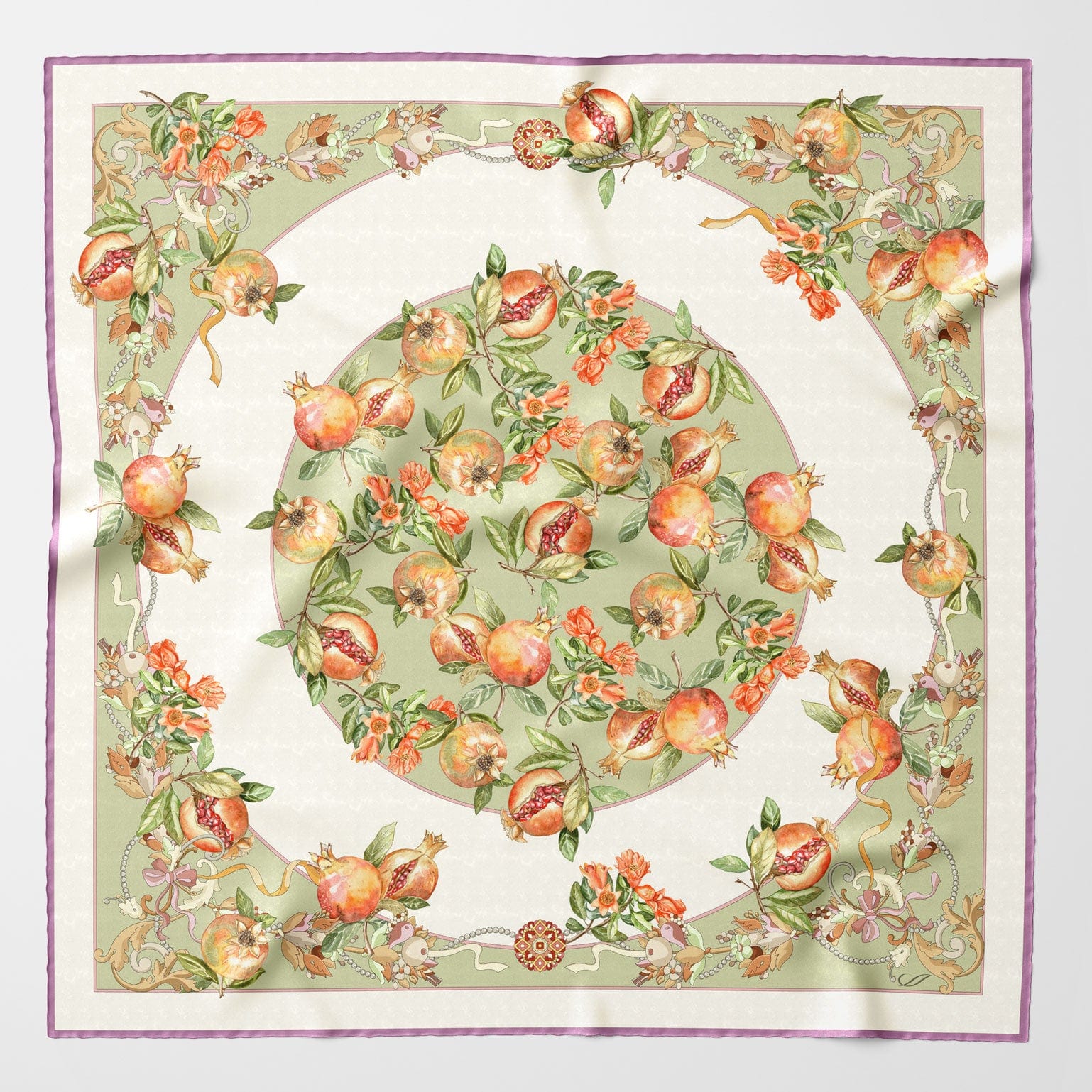 Melograno - Silk Foulard - Venetian Glass Green - My Men's Shop