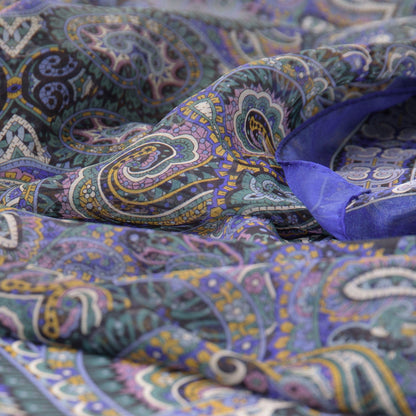 Ambra - Silk Scarf Shawl - Blueberry
