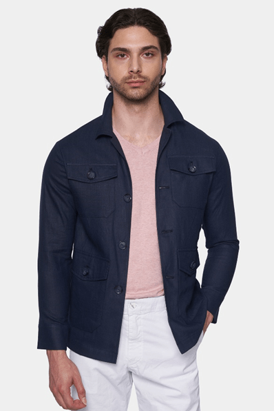 El abrigo Slim Safari (azul marino)