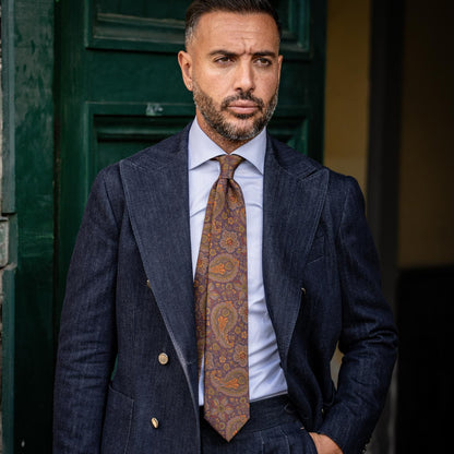 Trevi - Printed Madder Silk Tie - Plum - My Men's Shop