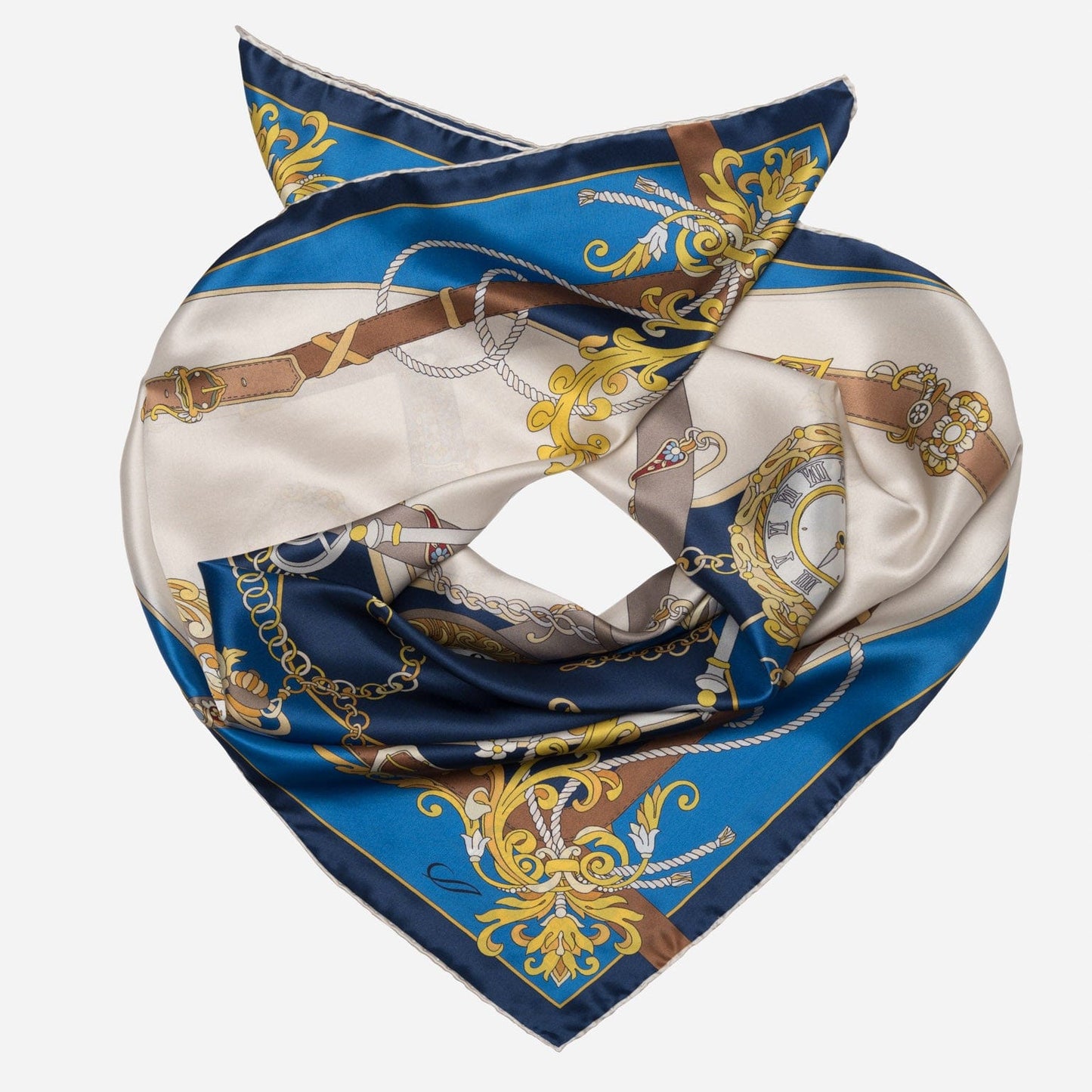 Moment in Time - Silk Foulard - Blue