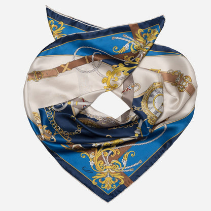 Moment in Time - Silk Foulard - Blue