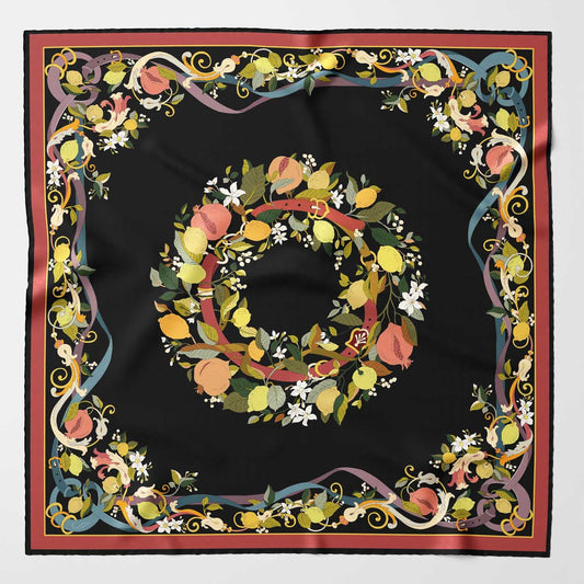Anthea - Silk Foulard - Black - My Men's Shop