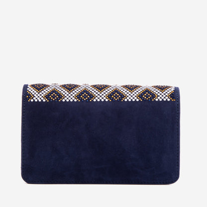 The Nampula Navy Blue Glitter Leather Handbag