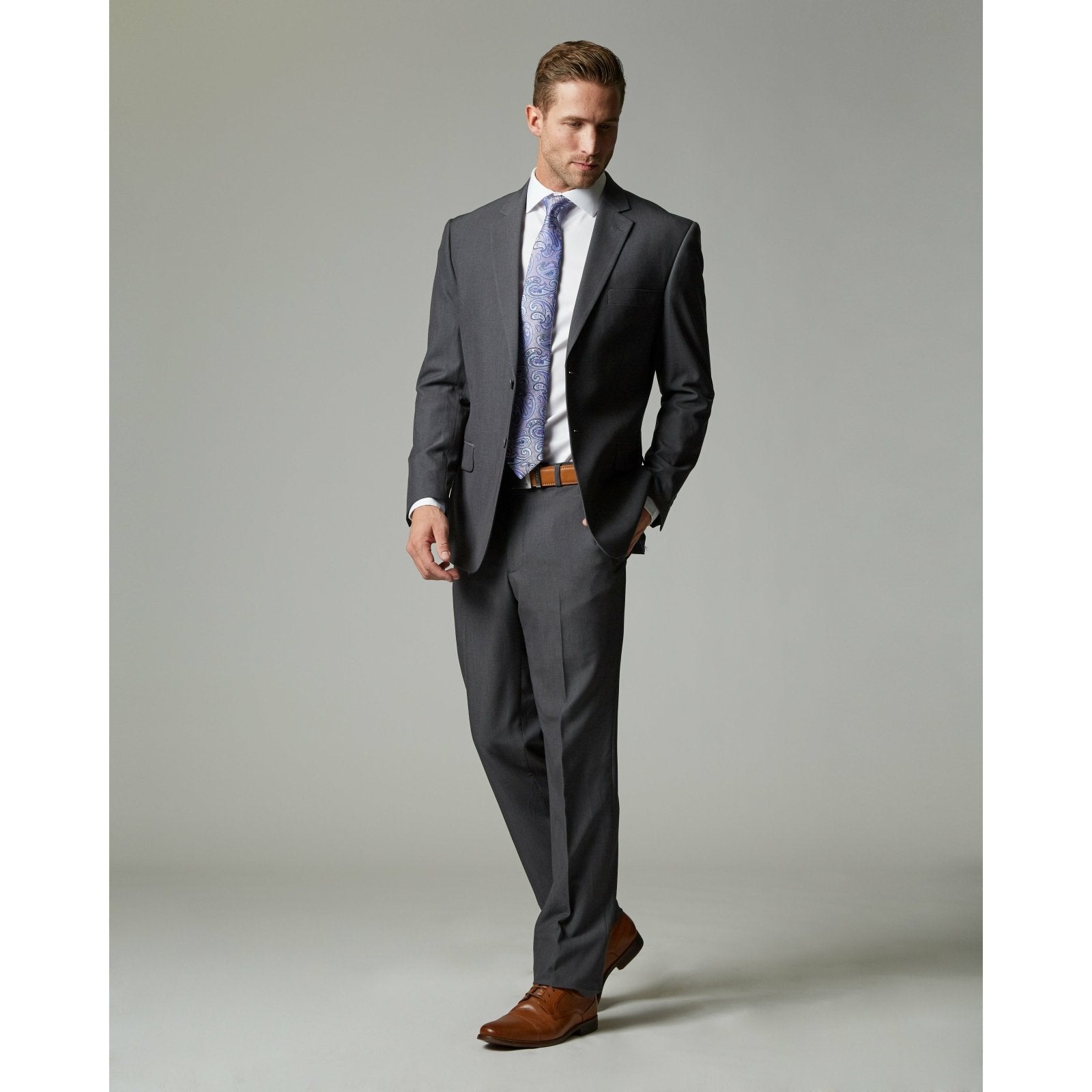 Medium Grey Tempo Stretch Slim Fit Suit - My Men's Shop