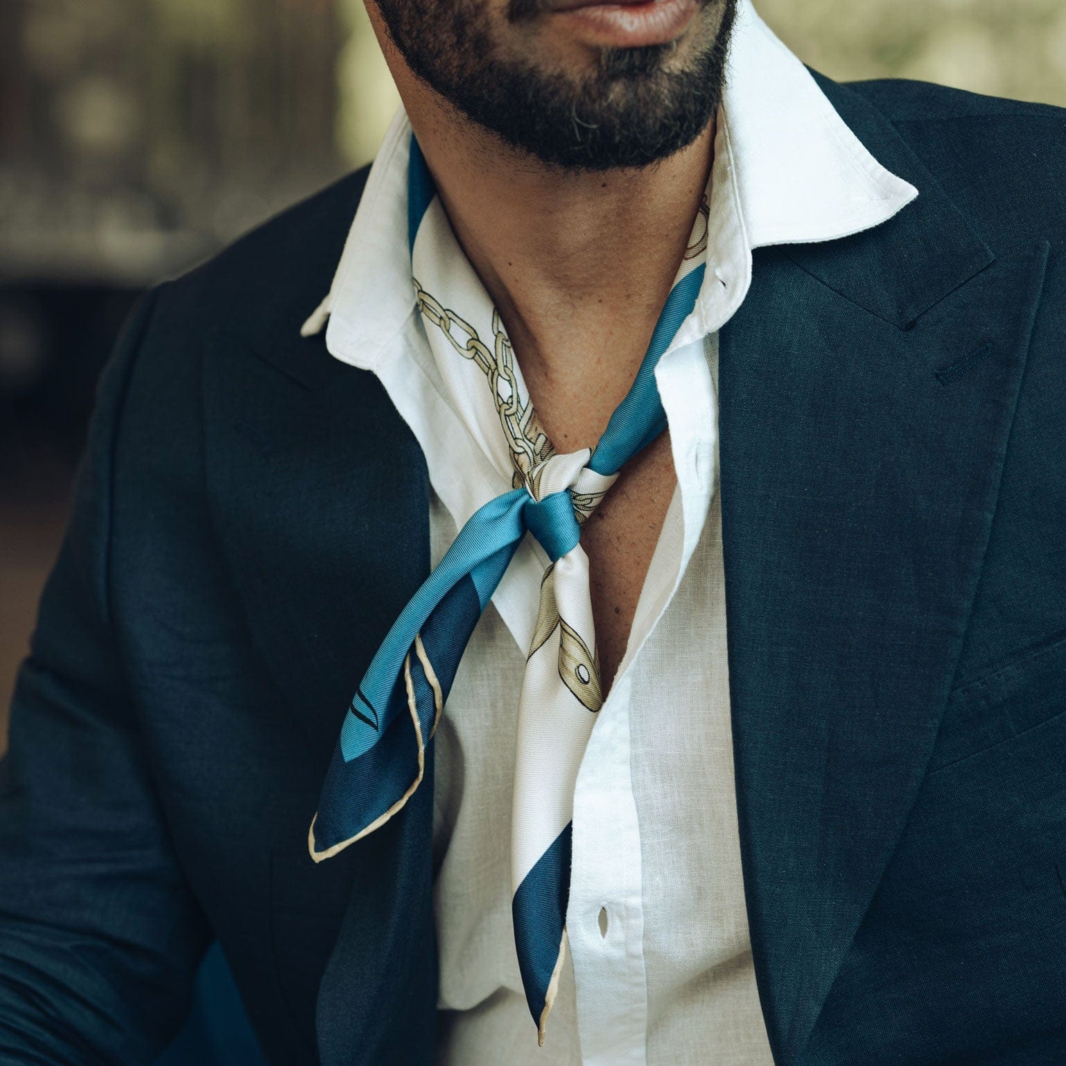 San Siro - Silk Neckerchief - Blue - My Men's Shop