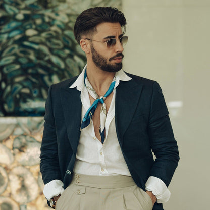 San Siro - Silk Neckerchief - Blue - My Men's Shop