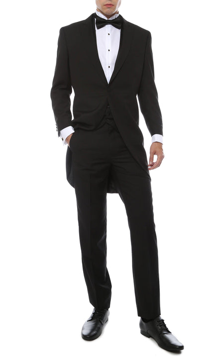 Ferrecci Men's Black Cutaway Regular Fit 2 Piece Tuxedo Suit