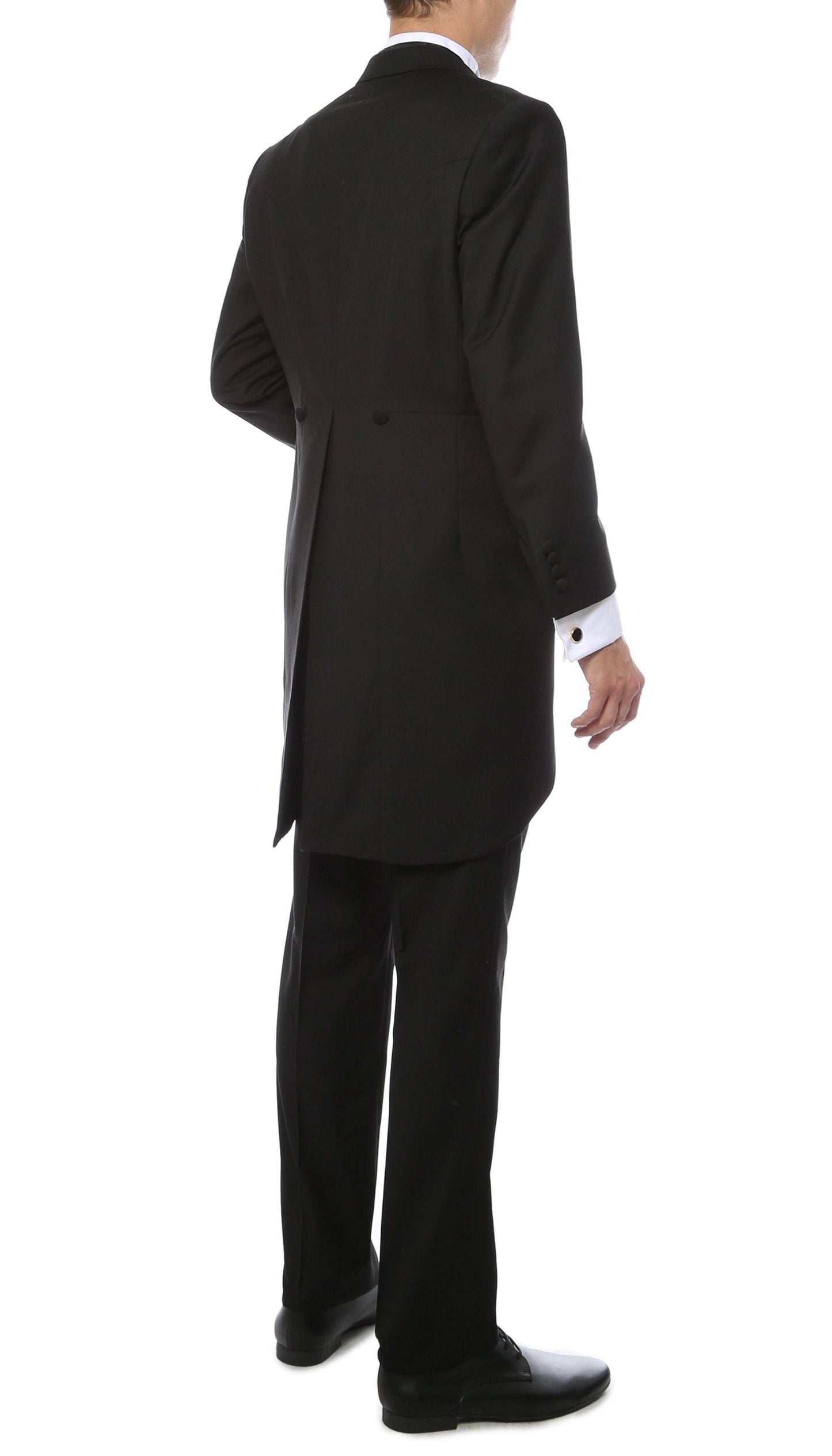 Ferrecci Men's Black Cutaway Regular Fit 2 Piece Tuxedo Suit