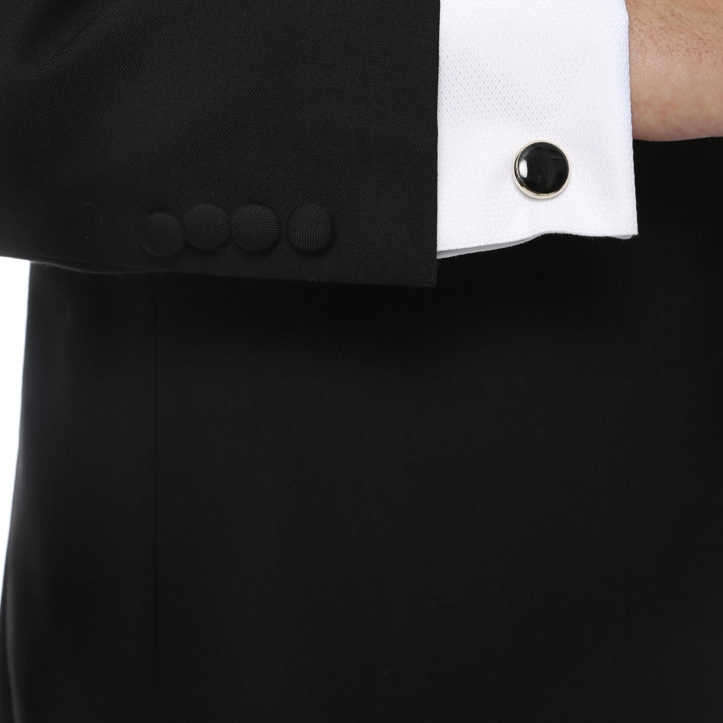 Ferrecci Men's Black Cutaway Regular Fit 2 Piece Tuxedo Suit