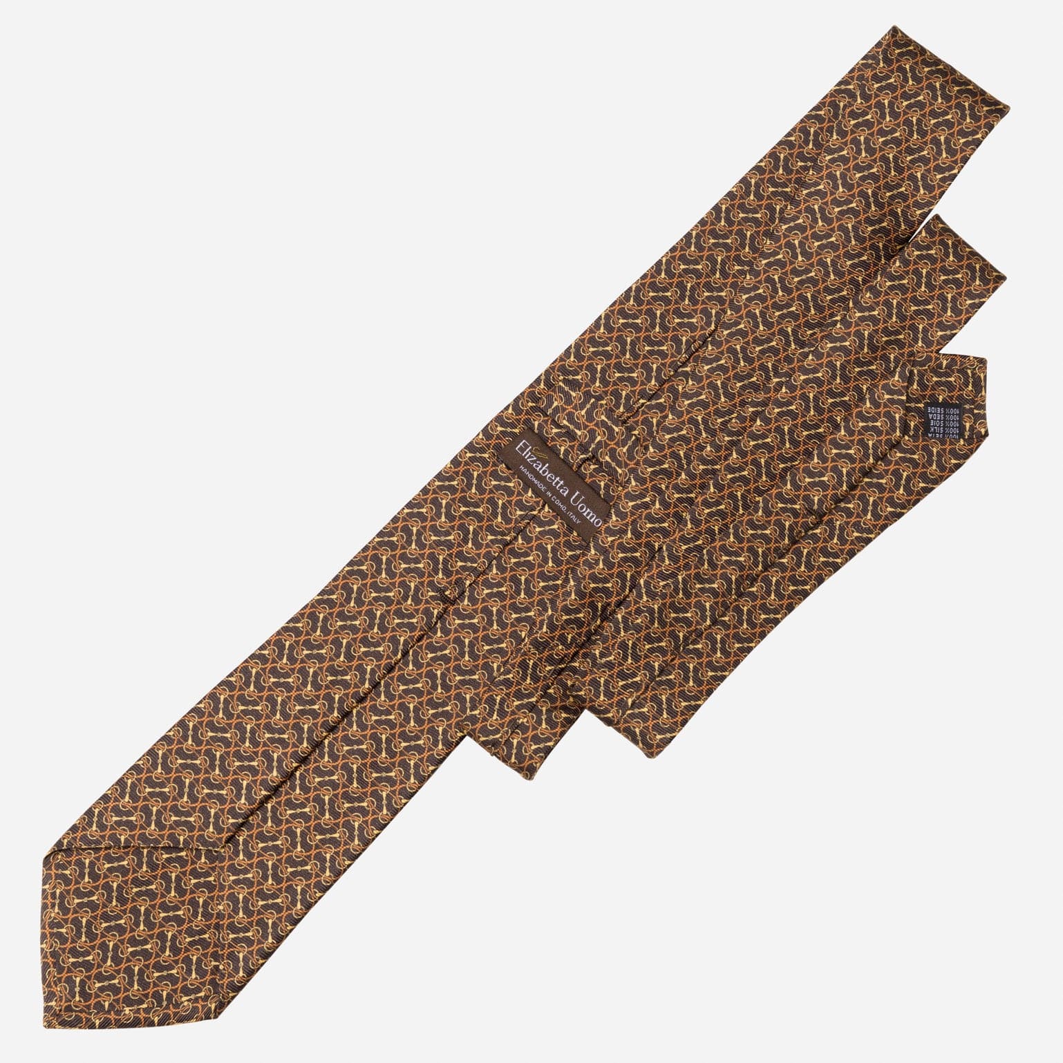 Palio - Printed Silk Tie - Brown - My Men's Shop