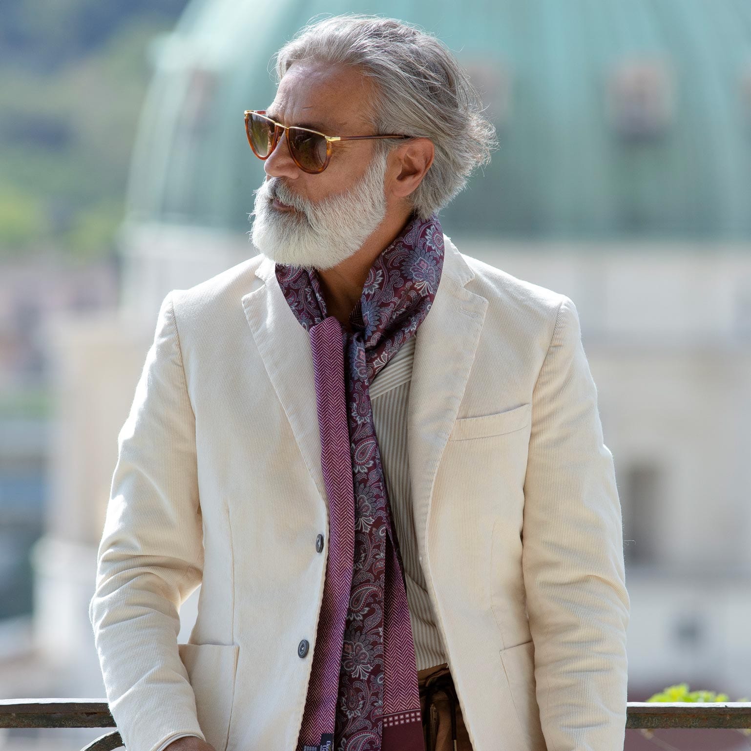 Pasquino - Reversible Silk Scarf - Wine - My Men's Shop