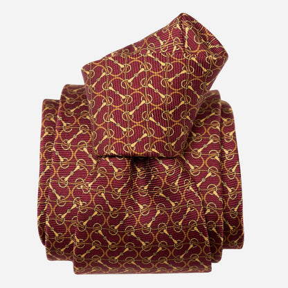 Palio - Printed Silk Tie - Burgundy