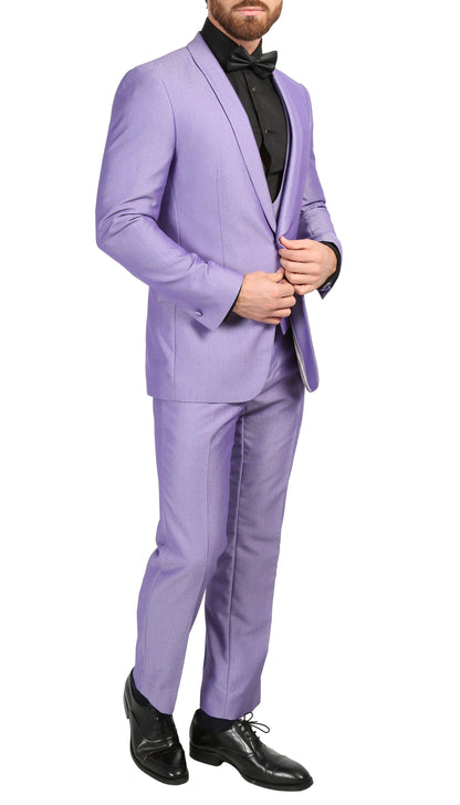Ferrecci Men's Daxson Ultra Violet Slim Fit Shawl Collar 3pc Tuxedo