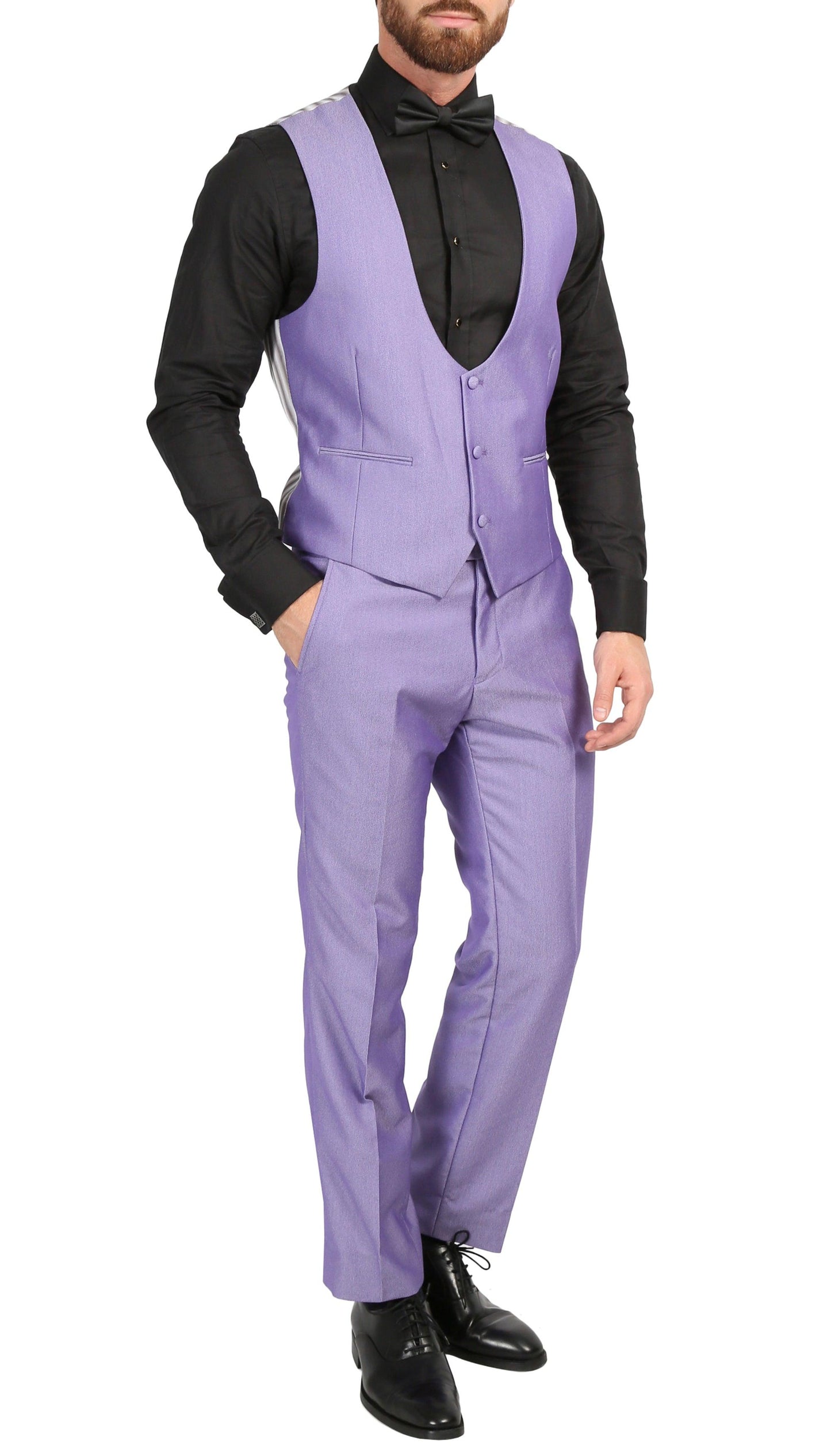 Ferrecci Men's Daxson Ultra Violet Slim Fit Shawl Collar 3pc Tuxedo