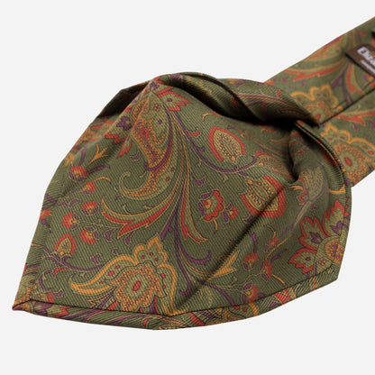 Borromeo - Printed Madder Silk Tie - Olive - My Men's Shop