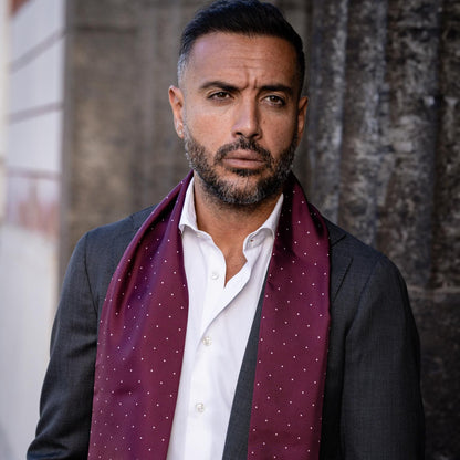 Savona - Slim Silk Scarf - Burgundy - My Men's Shop