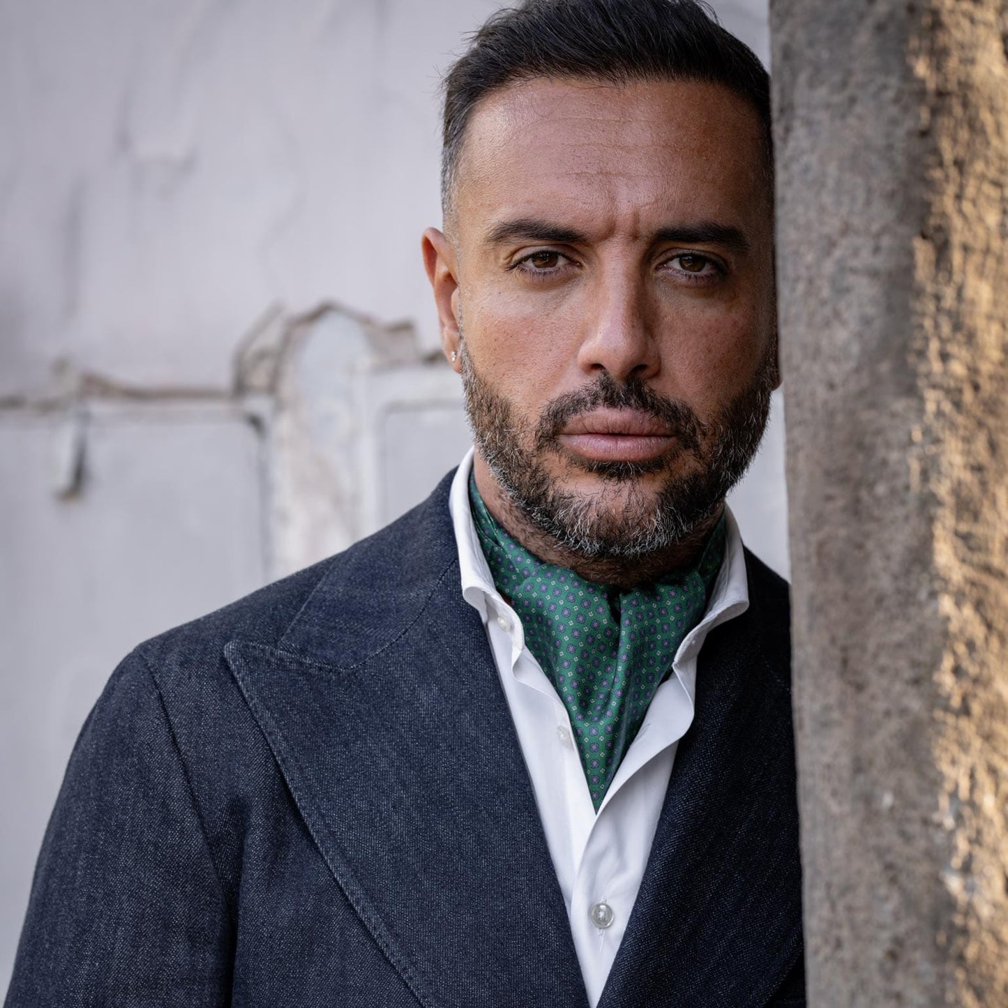 Navona - Silk Ascot Cravat Tie - Green - My Men's Shop