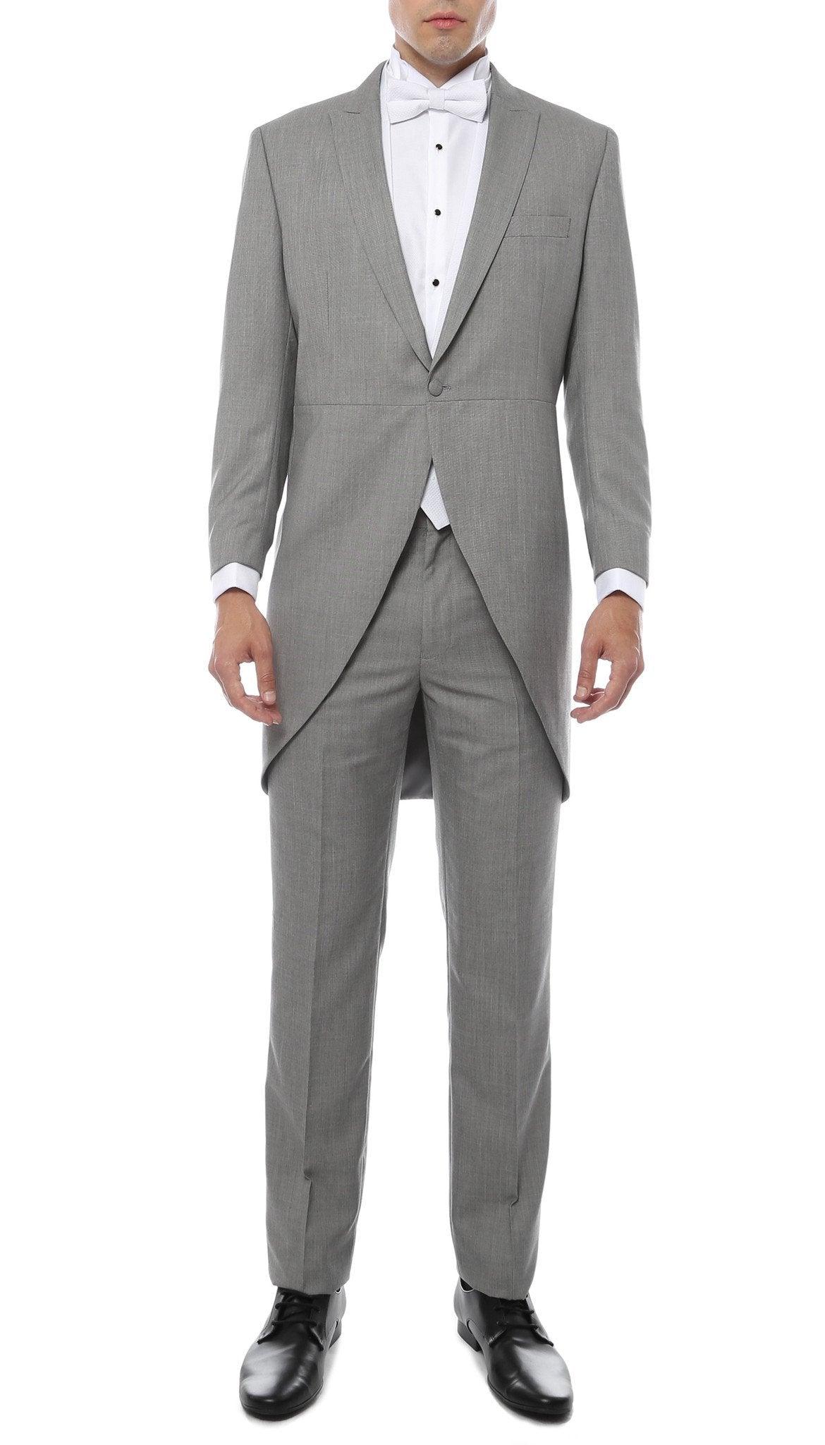 Ferrecci Men's Grey Cutaway Regular Fit 2 Piece Tuxedo Suit