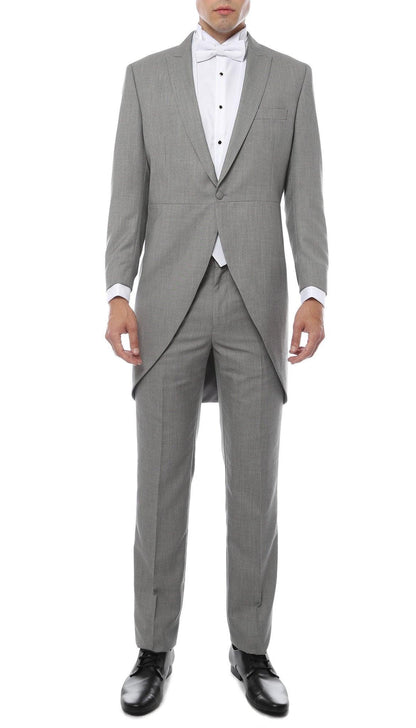Ferrecci Men's Grey Cutaway Regular Fit 2 Piece Tuxedo Suit